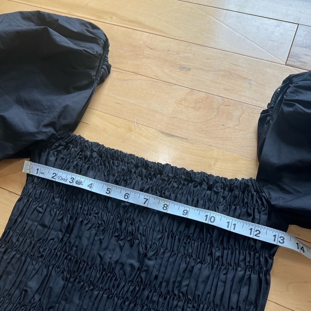 NWT ASTR The Label Savina Puff Bubble Sleeve Square Neck Smocked Peplum Top S - Picture 11 of 12